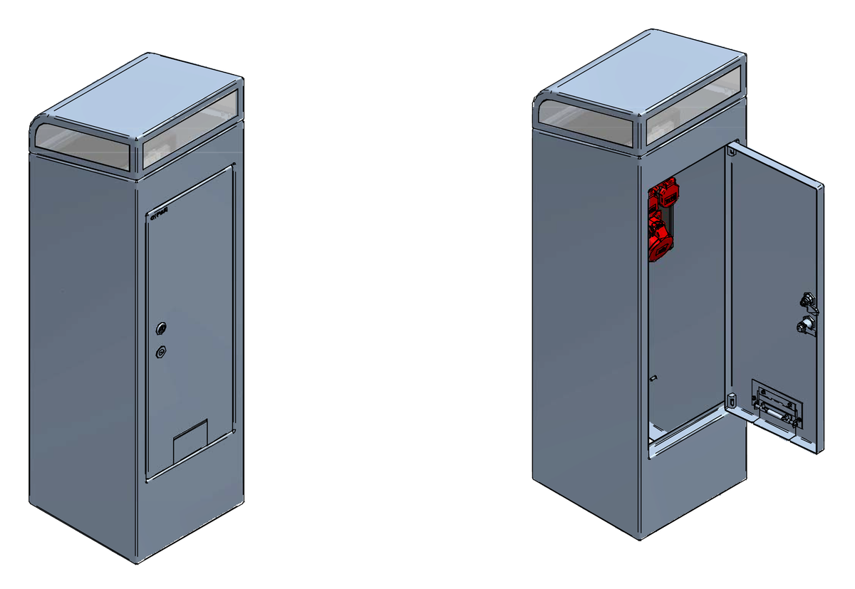 Pillier d'énergie QUADRO, V2A, avec éclairage difus,