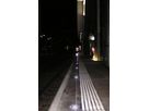 LED safety lighting along the platform edge at night at Wankdorf station