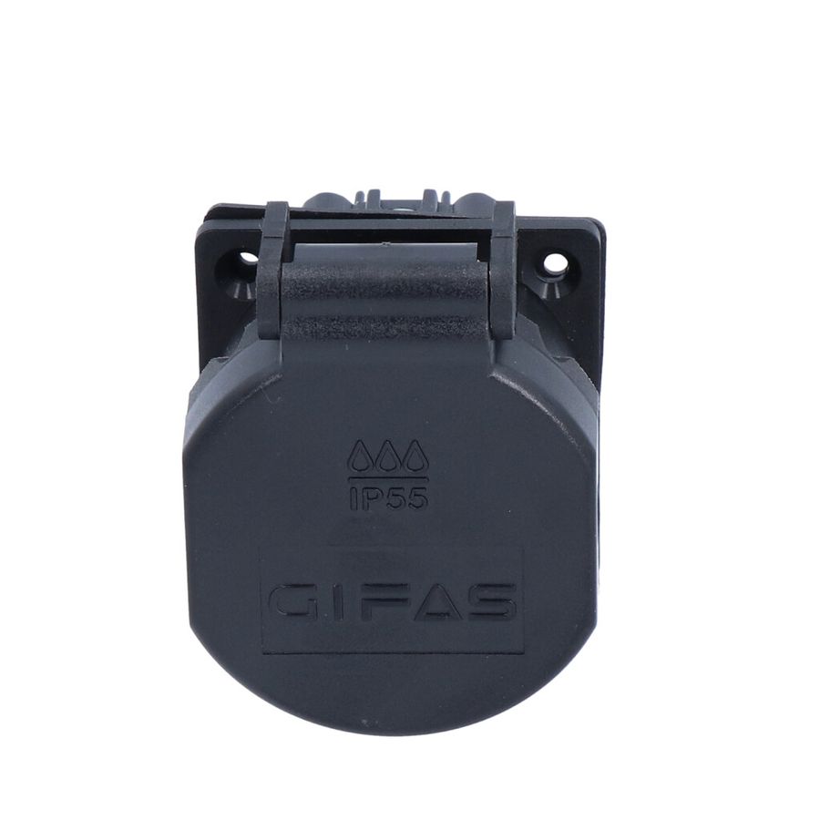 Prise à encastrer type 13 IP55 noire