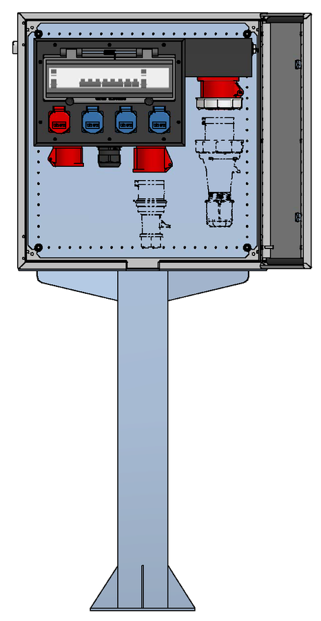 Surface mounted distributor cabinet sheet steel,