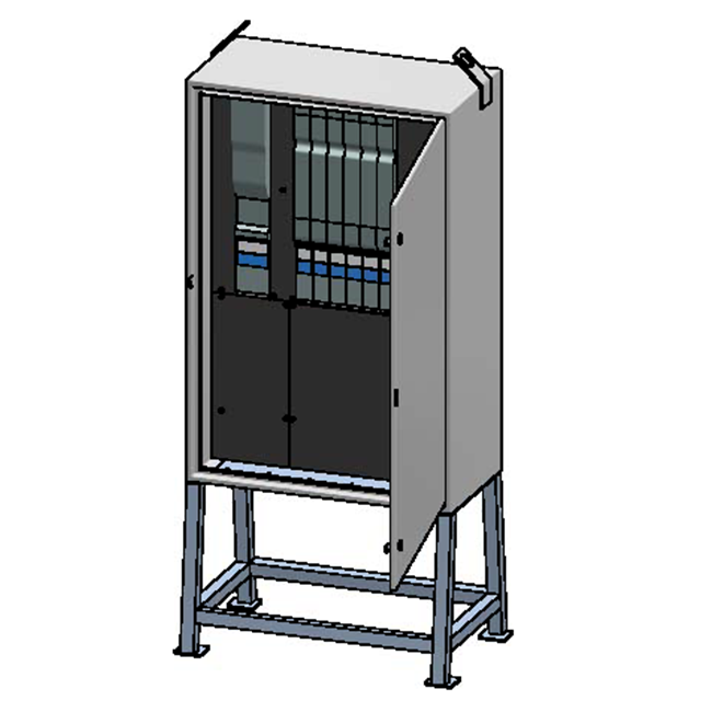 Quadro di distribuzione in lamiera d'acciaio da 250A su supporto