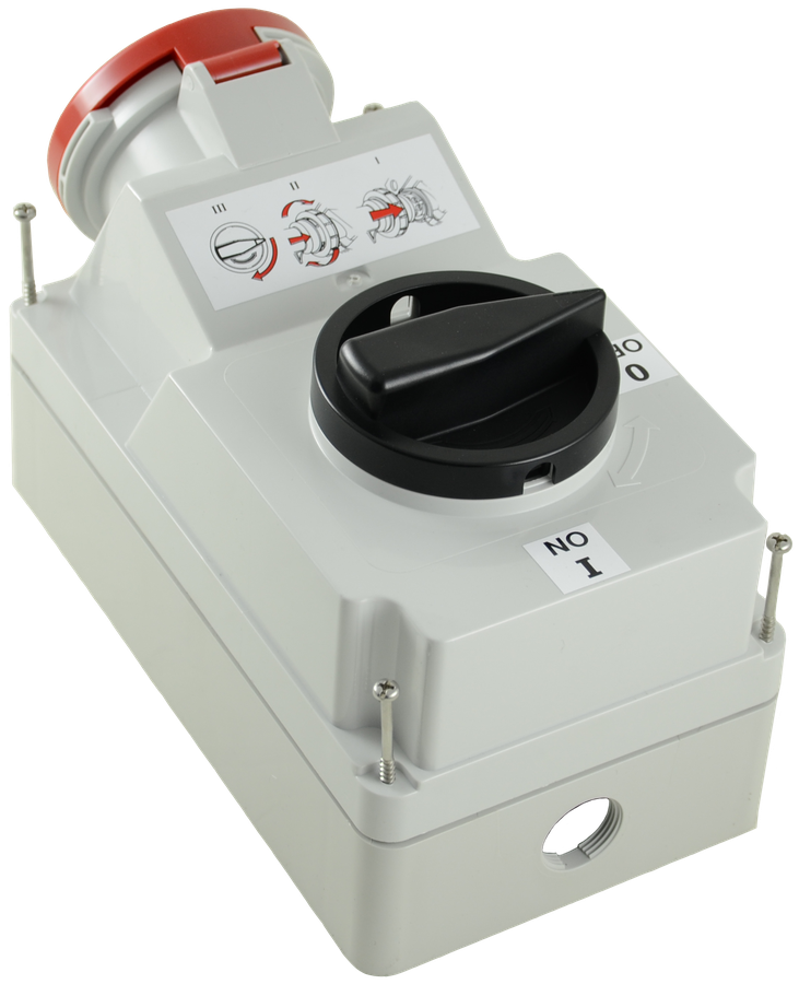 Safety wall socket with master switch CEE