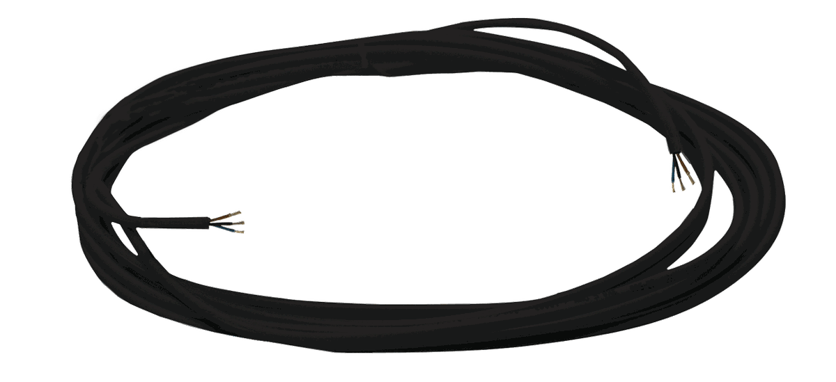 PUR cable 3x0.25mm², black without PE,