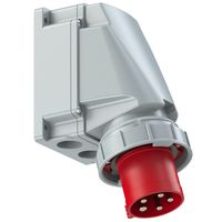 Plastic wall plug CEE 63A/400V, 3P+N+PE/6h, IP67