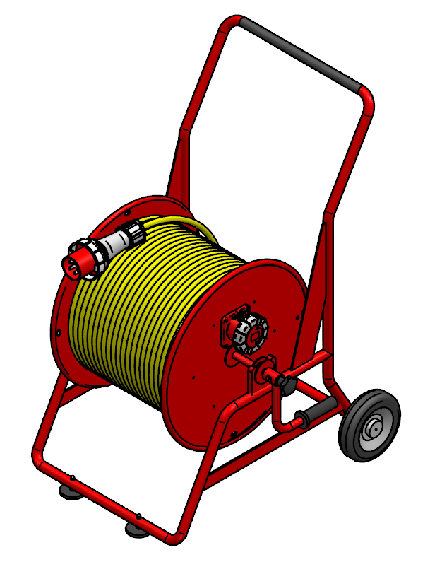 Cable reel steel type 505, red