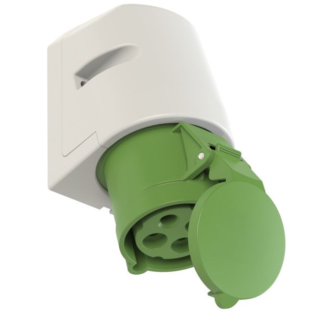 Plastic wall socket CEE 32A/50V, 3P+PE/10h, IP44