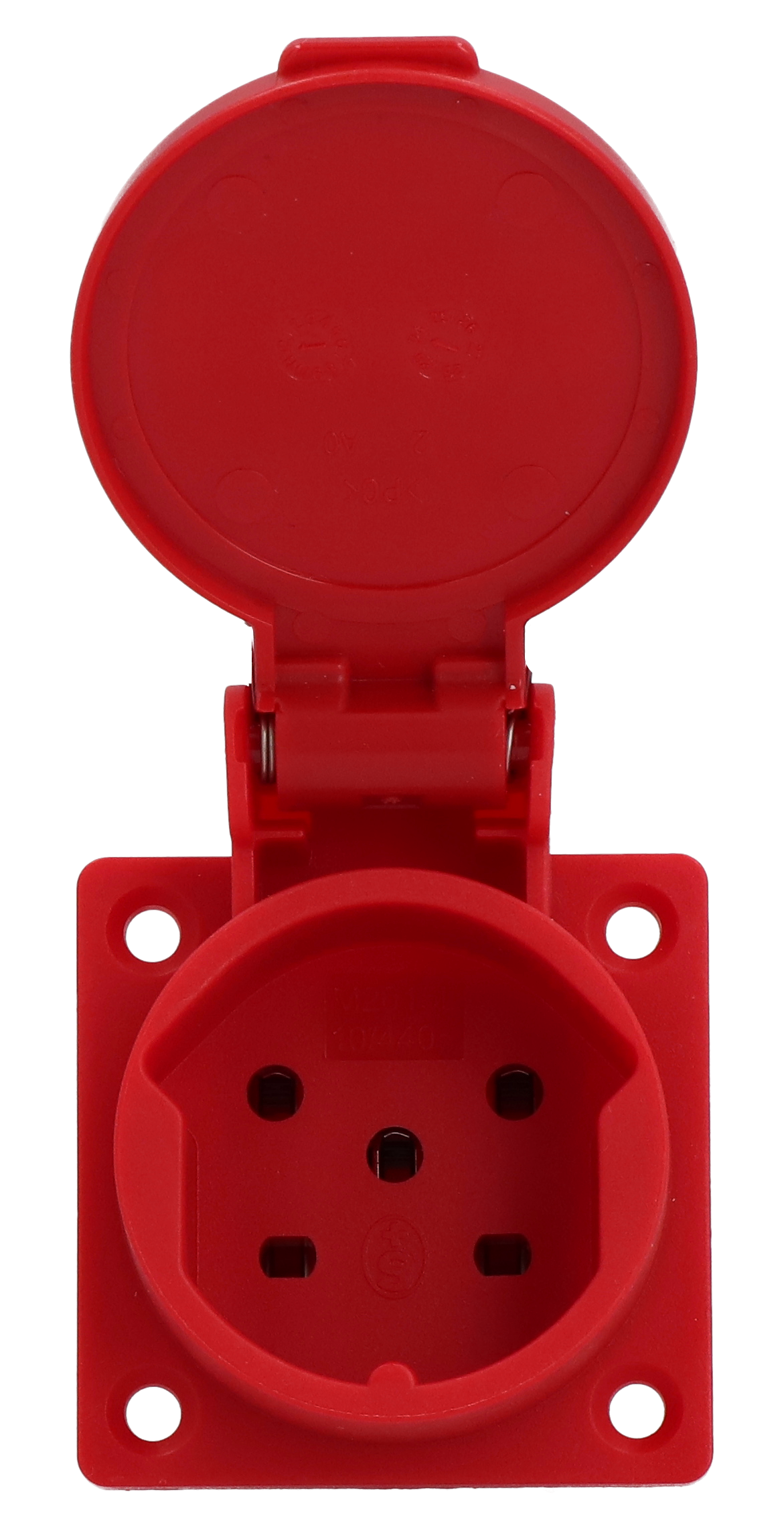 Prise à encastrer type 15 IP20 rouge avec couvercle