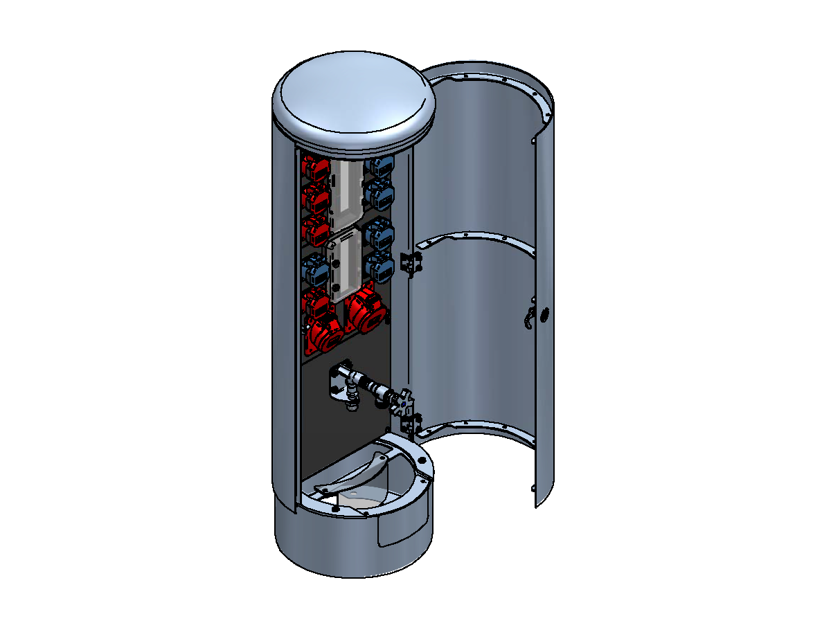Energiesäule RONDO M V2A geschliffen - GIFAS-ELECTRIC