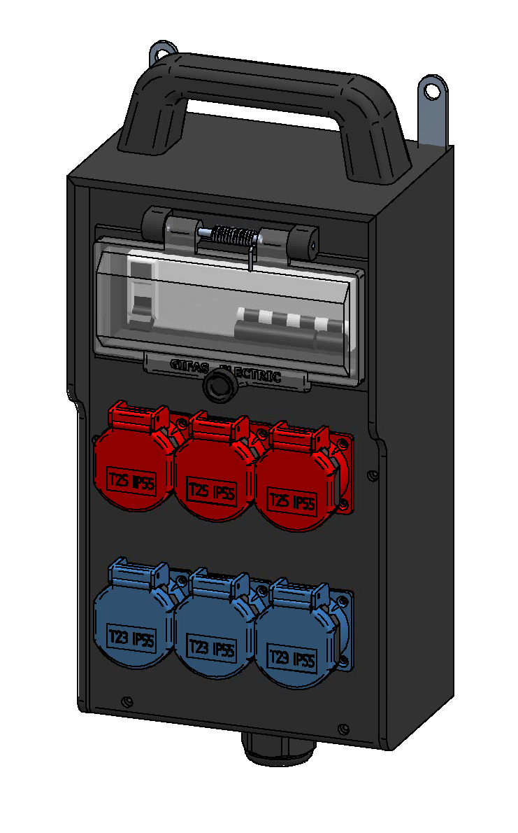 Quadro elettrico portatile in gomma dura tipo 7300
