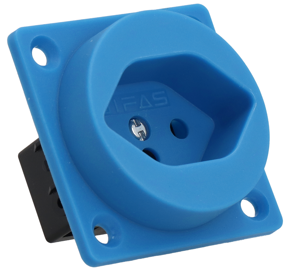 Presa da incasso tipo 13 IP20 blu senza coperchio