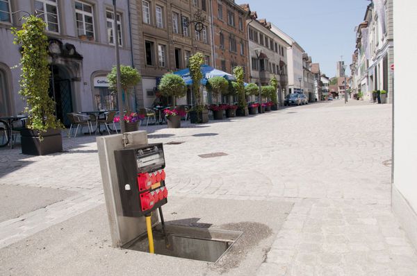Unterflurverteiler im Städtli Rheineck – dezente Stromversorgung für Veranstaltungen und mobile Einsätze im öffentlichen Raum