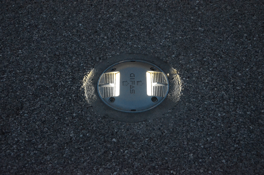 Recessed LED ground light from GIFAS in outdoor areas - robust marker and orientation lighting for public spaces