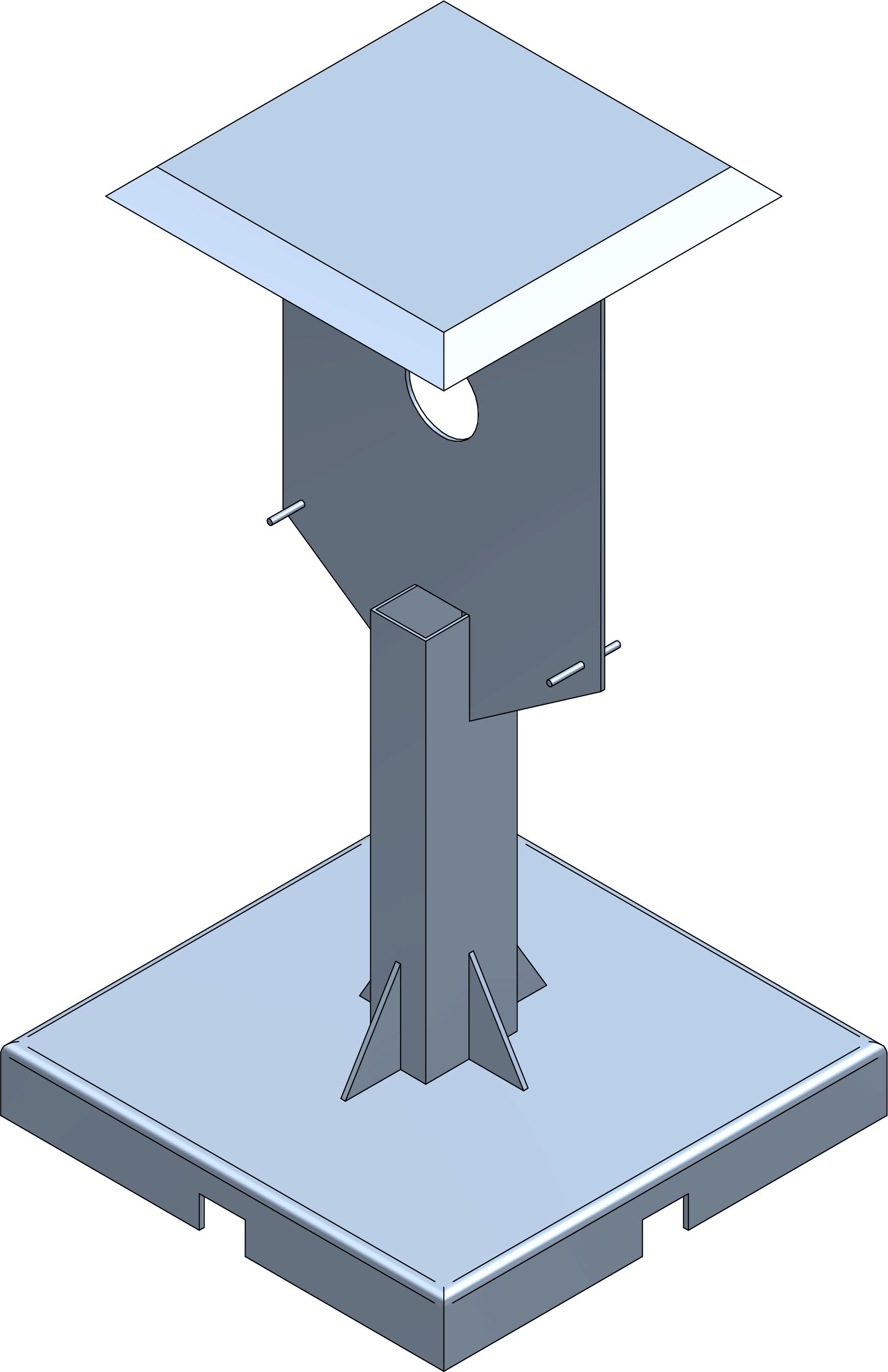 Top stand V2A, height 900mm,