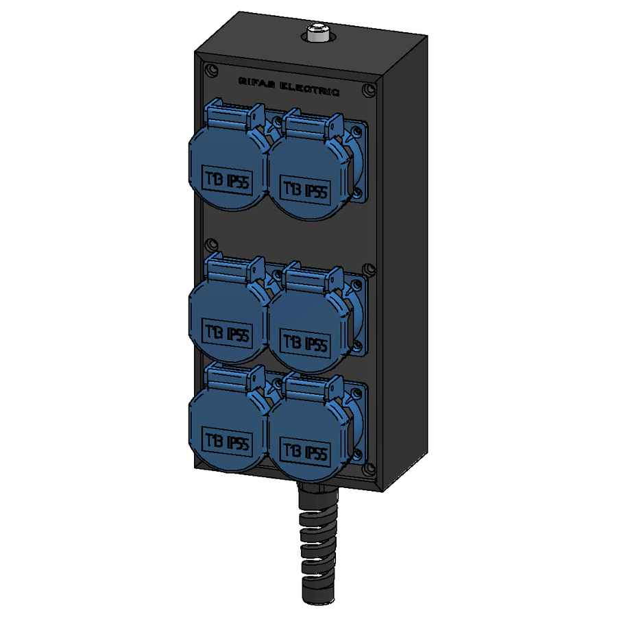 Small mobile distribution box hard rubber type 2612