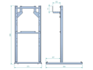 Stand stainless steel 800mm, with cable reeling