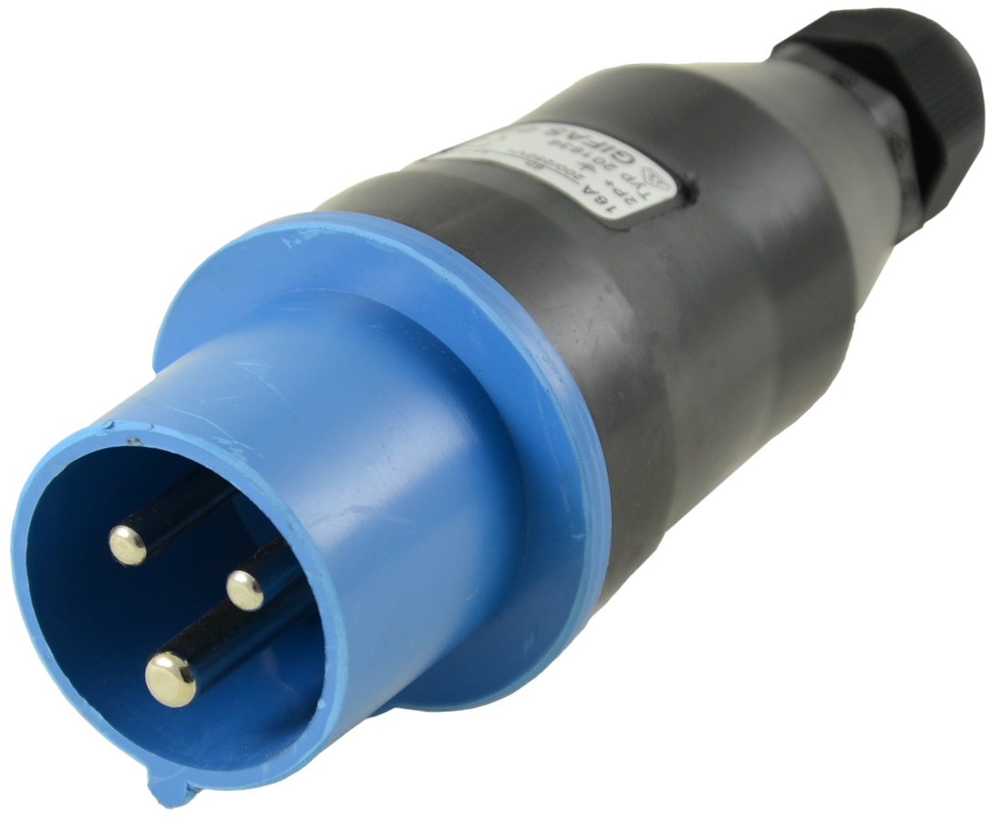 Solid rubber plug CEE 16A/230V,