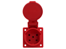 Prise à encastrer type 15 IP20 rouge avec couvercle