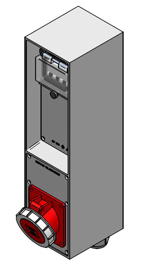 Quadro elettrico in gomma dura tipo 4512, grigio chiaro