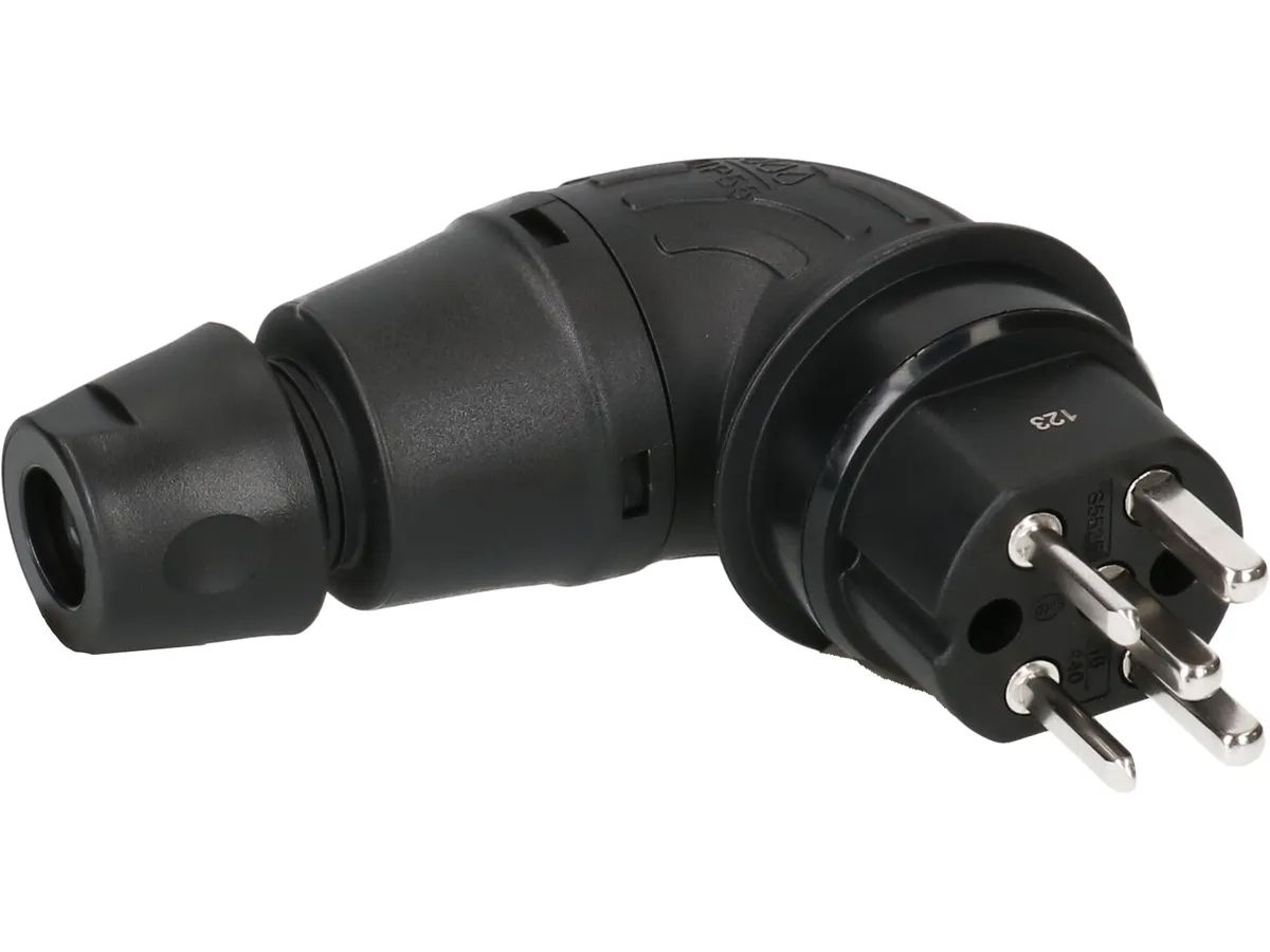 Right-angle plug type 25 IP55230-400V/10A/3P+N+PE black