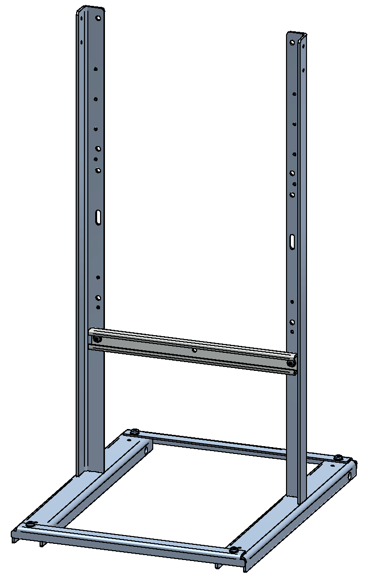 Support acier inox 800mm pour boîtier