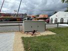 Distribution cabin on a fairground - reliable power supply for events, rides and temporary facilities