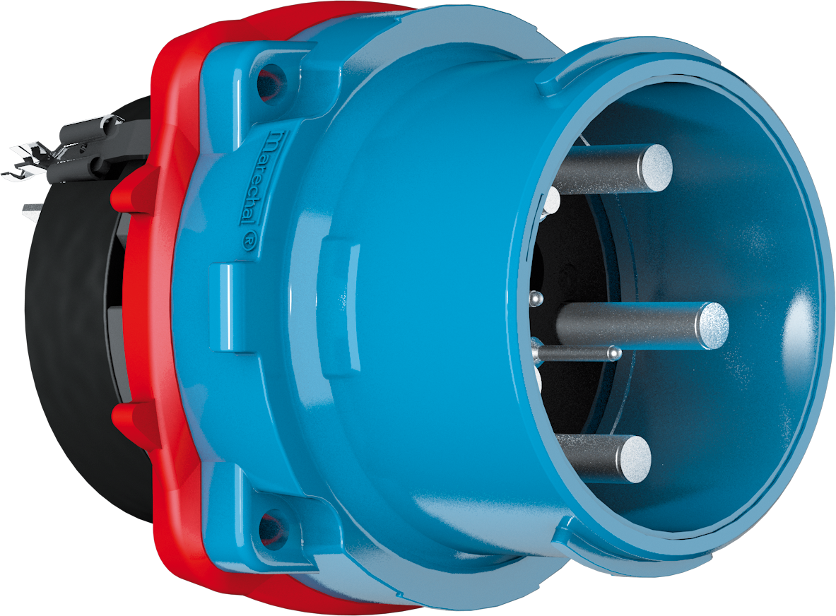 Spina d'incasso DS F400 metallica, resistente ad alta temperatura, 125A 400V 3L+PE, IP66/67