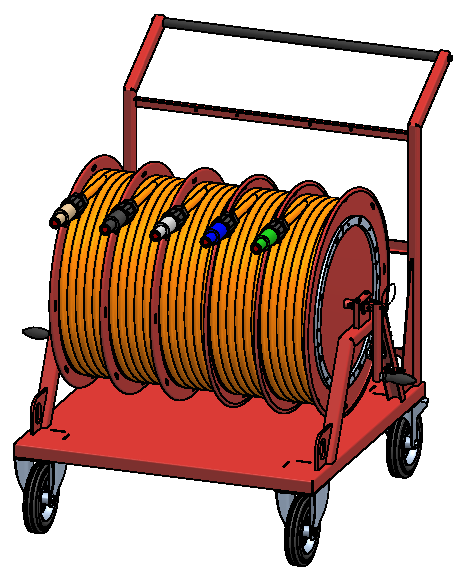 Sheet steel cable reel red type 506