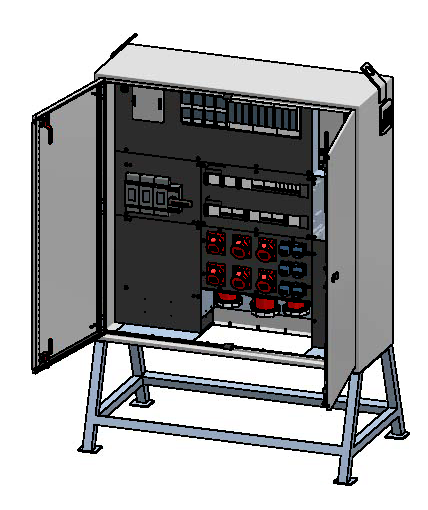 Baustromverteiler 400A, Stahlblech