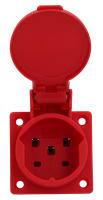 Presa da incasso tipo 25 IP20 rosso con coperchio