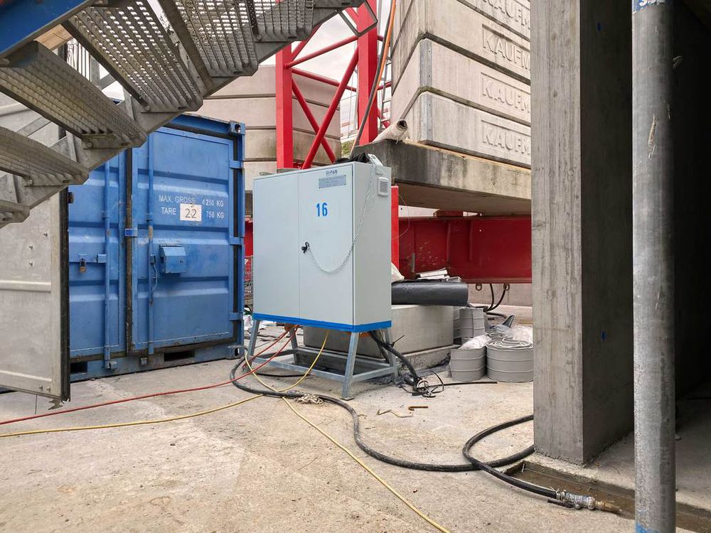 Construction site power distributors from GIFAS for temporary power distribution on building construction and infrastructure construction sites