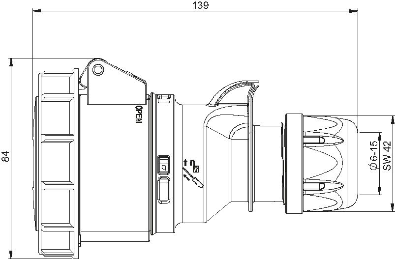 Presa in plastica CEE IP67