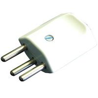 Plastic plug type 12 white10A/250V, 2P+PE
