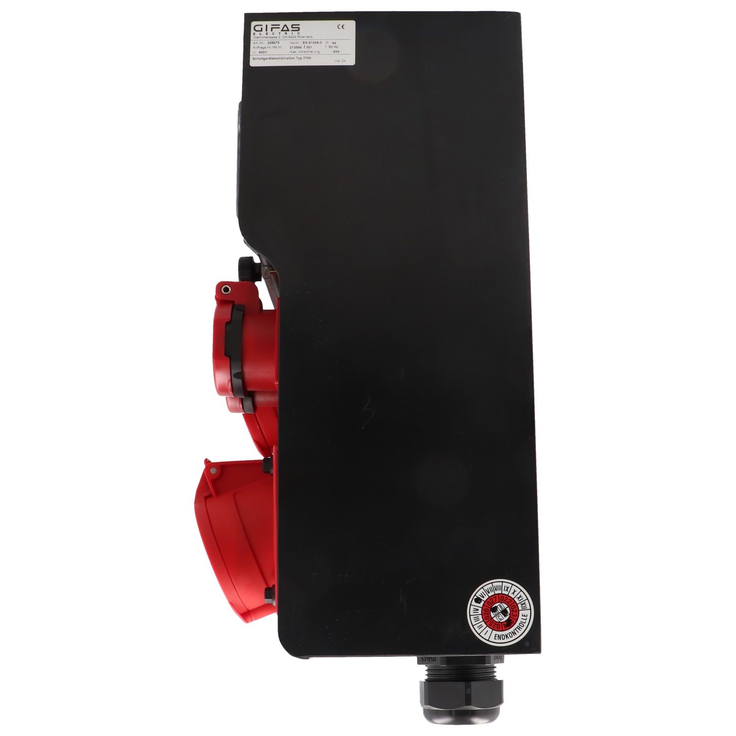 Quadro elettrico in gomma dura tipo 7700, nero