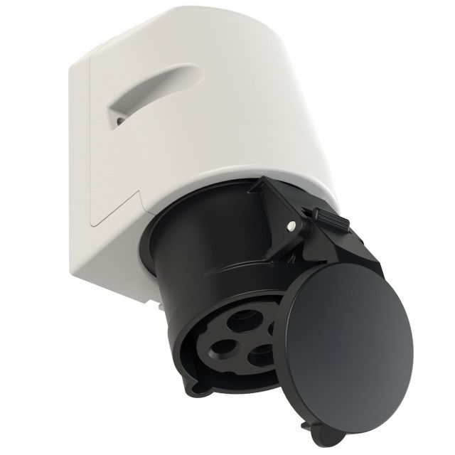 Plastic wall socket CEE 32A/500V, 3P+PE/7h, IP44