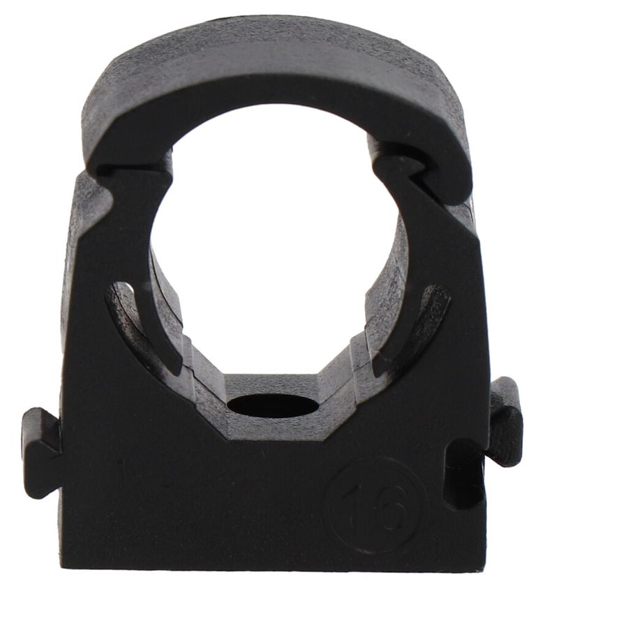 Pipe clamp PP black for outer-ø 15mm