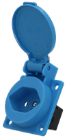 Built-in socket type 13 IP20 blue with lid