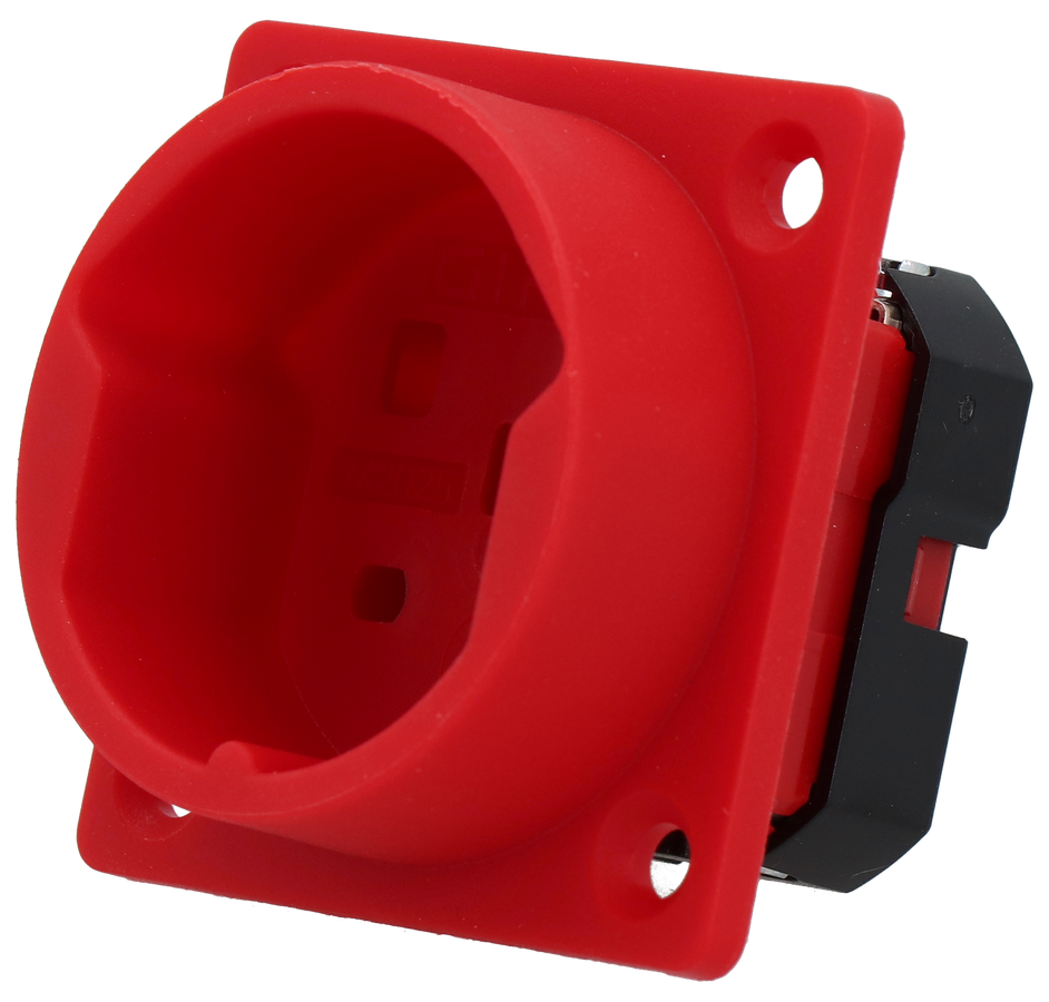 Presa da incasso tipo 25 IP20 rosso senza coperchio