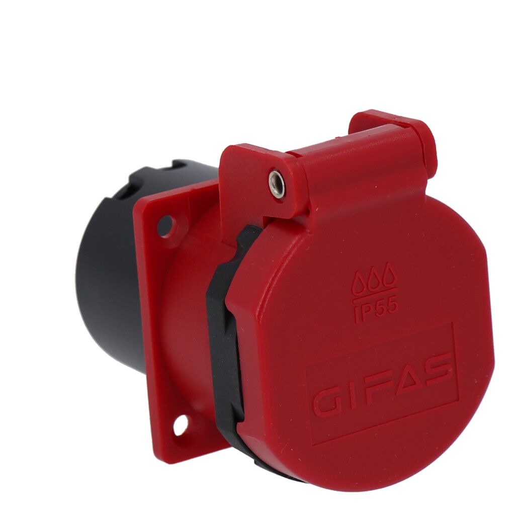 Einbausteckdose Typ 25 IP55 rot