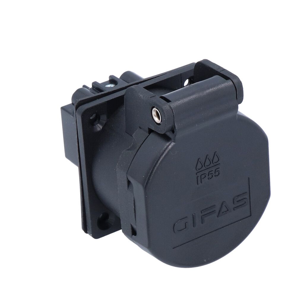 Prise à encastrer type 13 IP55 noire