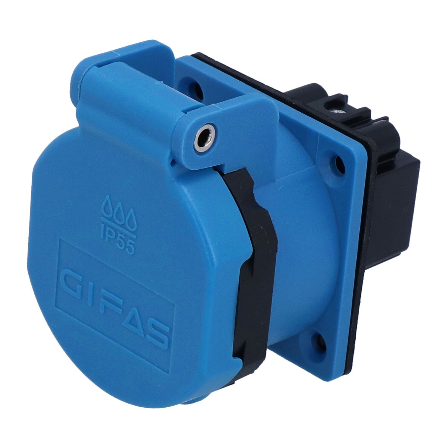 Einbausteckdose Typ 23 IP55 blau