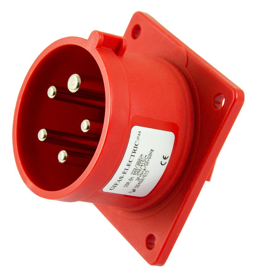 Plastic built-in plug CEE 16A/400V, 3P+N+PE/6h, IP44