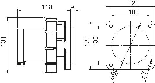 Plastic built-in plug CEE IP67