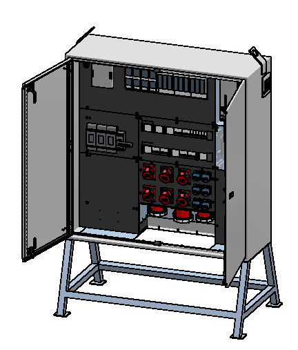 Baustromverteiler 400A, Stahlblech