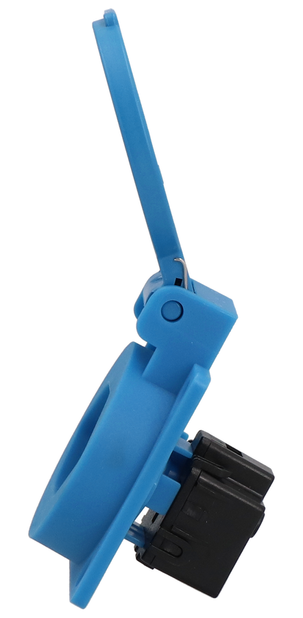 Built-in socket type 13 IP20 blue with lid