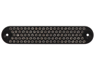 Rückstrahler Kunststoff schwarz, 101 Glasperlen weiss, 125x24mm,