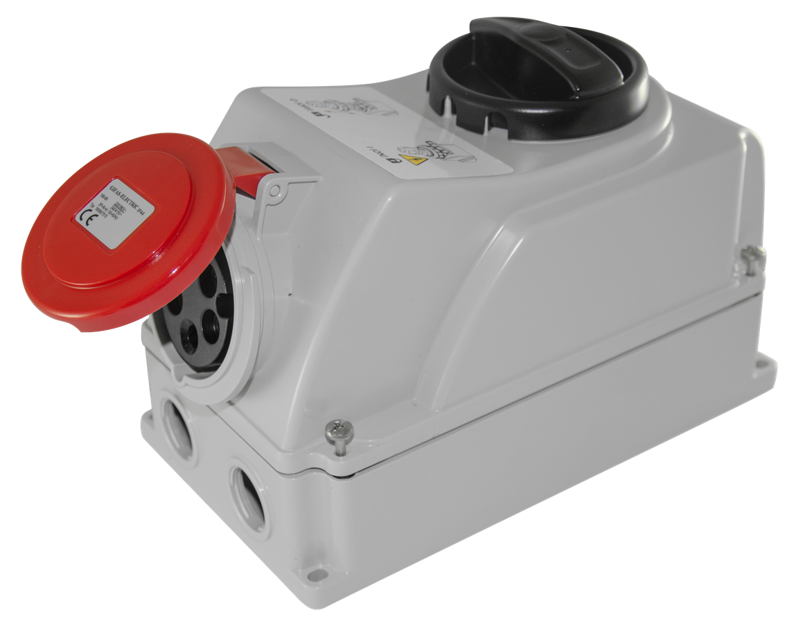 Safety wall socket with master switch CEE 16A/400V,