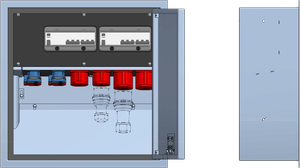 Recessed mounted distributor cabinet, box V2A