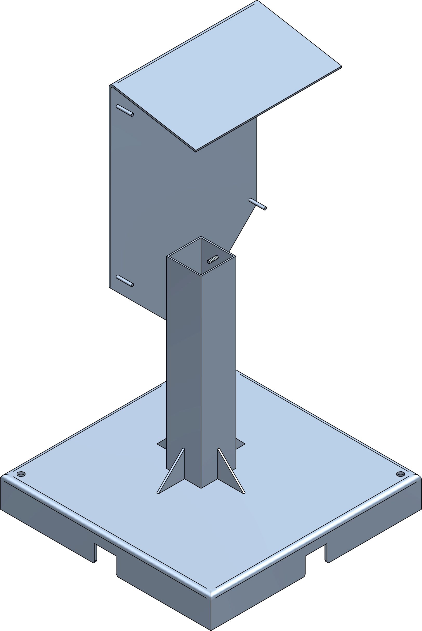 Top stand V2A, height 900mm,