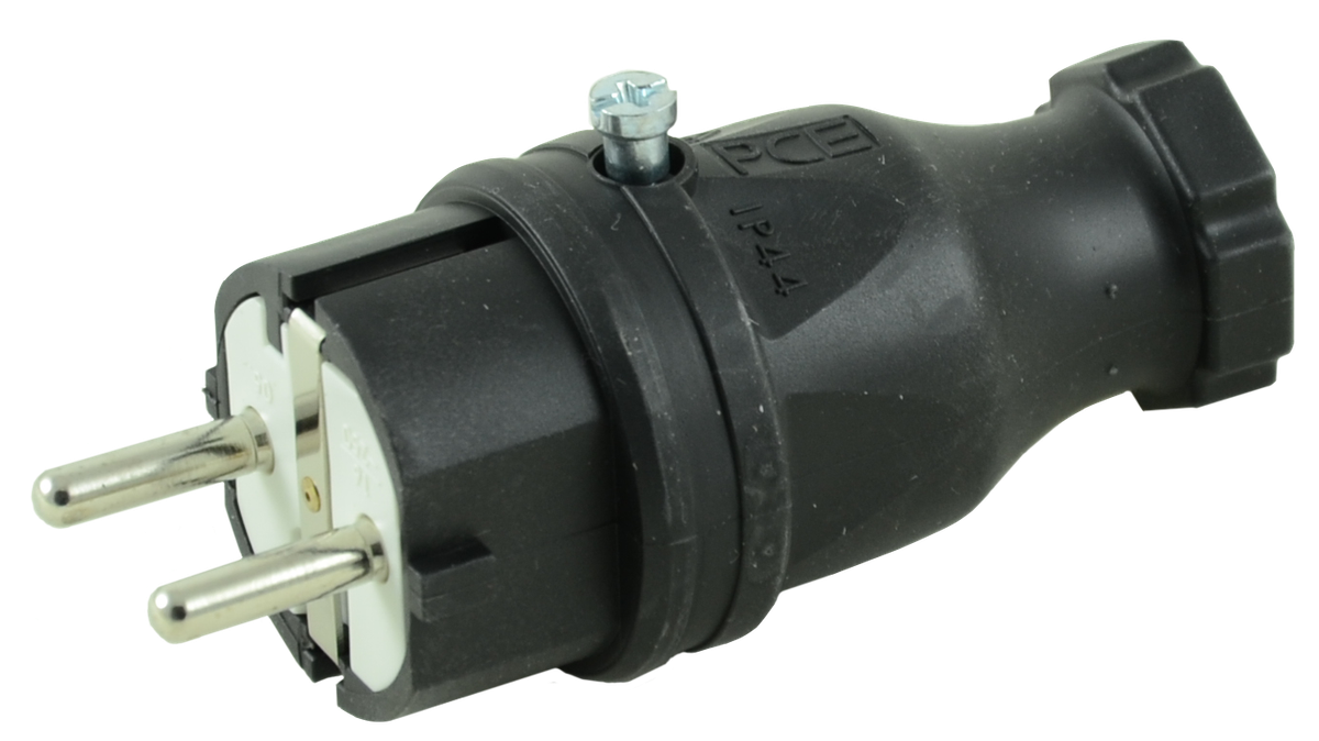 Hard rubber plug Schuko ip54