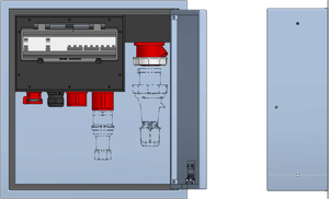 Recessed mounted distributor cabinet, box V2A,